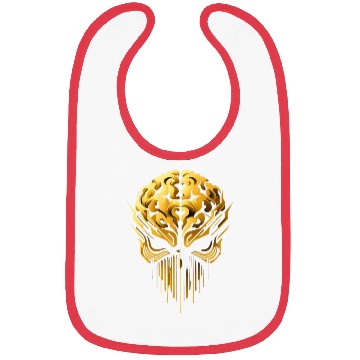 Discover Gold skull brain head Bibs