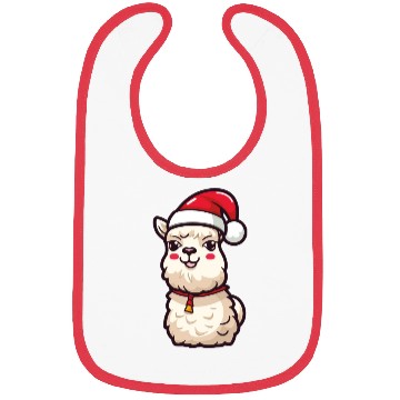 Discover CUte Llama Wearing Santa Hat Bibs