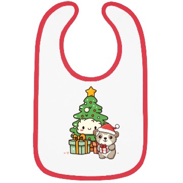 Discover Cute Sloth with Christmas Tree Bibs