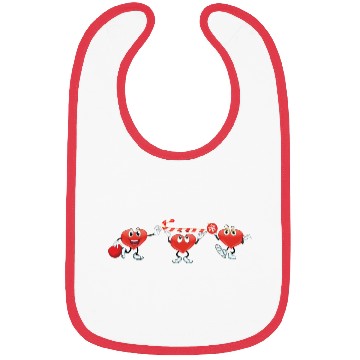 Discover Christmas hearts fun design Bibs