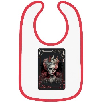 Discover Diamond Queen Gothic Poker Card Game Creepy Bibs