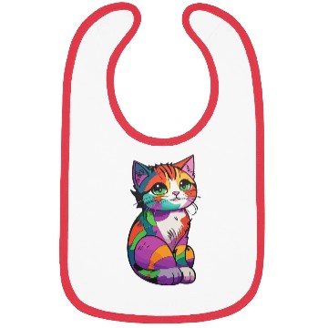 Discover Colorful Cute cat for cat Lovers Bibs