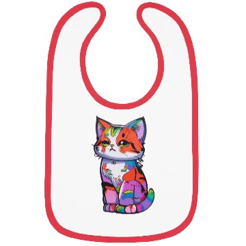 Discover Colorful Cute cat for cat Lovers Bibs
