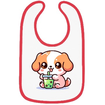 Discover Playful dog with bubble tea Bibs