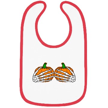 Discover Halloween Skeleton Hands On Chest Pumpkin Boobs Bibs