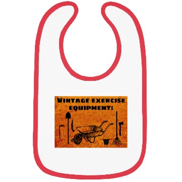 Discover Vintage Exercise Equipment (Orange) - Garden Humor Bibs