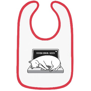 Discover System Error. Siesta - Sleeping Cat Programmer Bibs