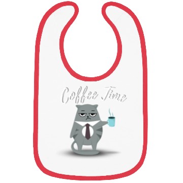 Discover Coffee Time Gift For Cat Lover Bibs