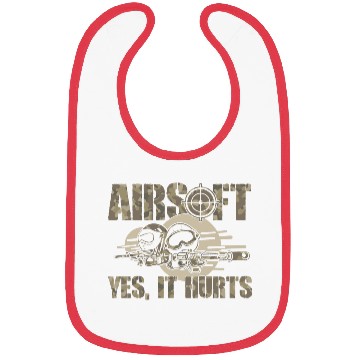 Discover Airsoft Yes It Hurts Funny Bibs