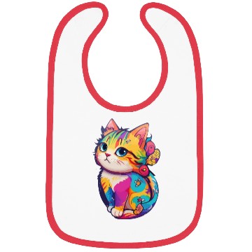 Discover Colorful Cute cat for cat Lovers Bibs