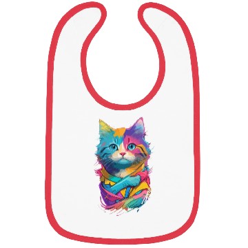 Discover Colorful Cute cat for cat Lovers Bibs