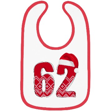 Discover 62 Red and White Christmas Number Sixty Two Bibs