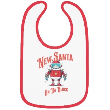 Discover Funny Robot Santa Bibs