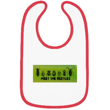 Discover Meet the Beetles (Green) - Funny Bug Lovers Design Bibs