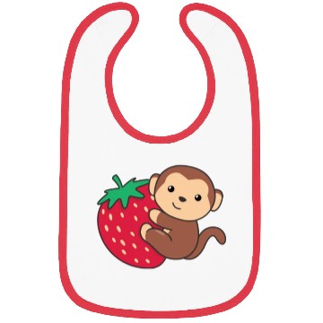 Discover Monkey With Strawberry Cute Monkeys With Fruits Bibs