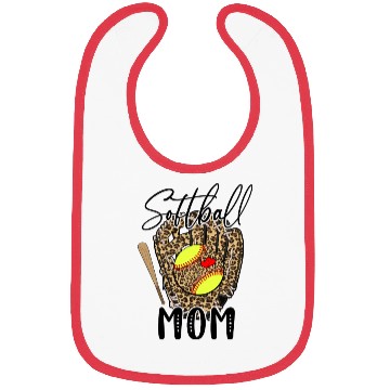 Discover Softball Mom Leopard Game Day Softball Lover Bibs