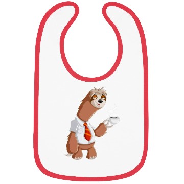 Discover Smiling Sloth With Coffee Bibs