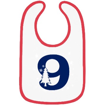 Discover 9 White Christmas Stars - Blue Number Nine Bibs