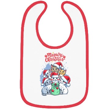 Discover Meowy Christmas Bibs, Cat Lover Bibs, Christmas