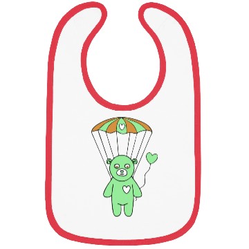 Discover Teddy Bear - The Green Skydiver Bibs