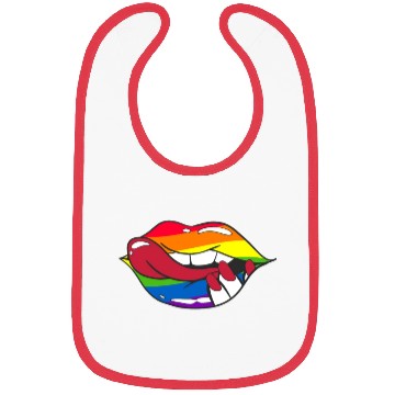 Discover LGBTQ Rainbow Pride Flag Funny Sexy Lips Bibs