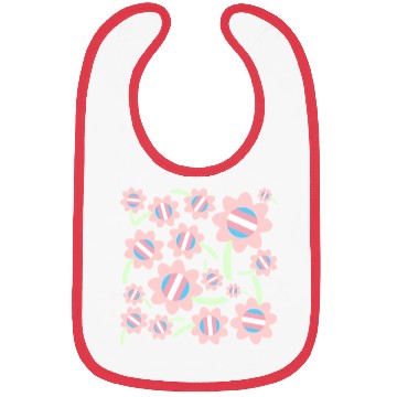 Discover Transgender Pride Flag Flower Pattern Bibs