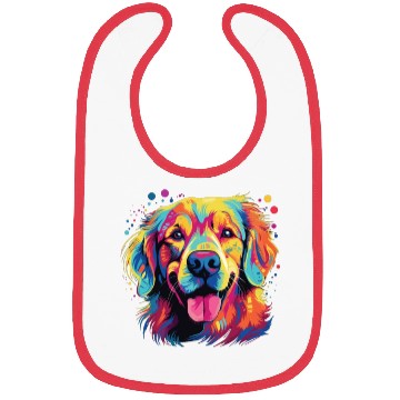Discover Watercolor Colorful Golden Retriever Bibs