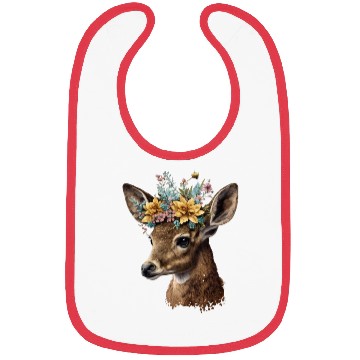 Discover Cute Watercolor Floral Deer Bibs