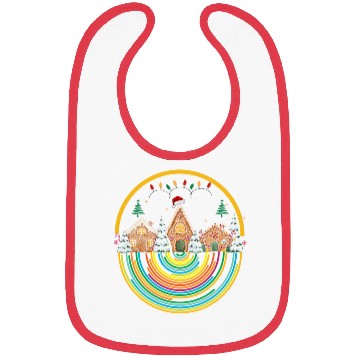Discover Christmas Rainbow, emblem art Bibs
