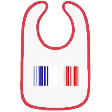 Discover Nîmes Barcode France Flag for French People Bibs