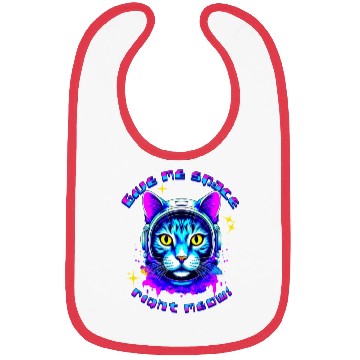 Discover Neon cat give me space right meow Bibs