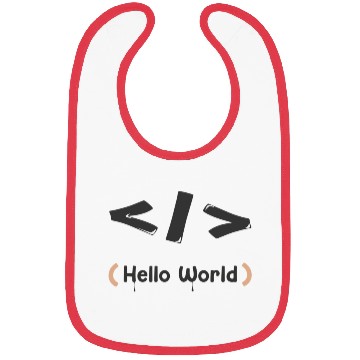 Discover hello world black Bibs