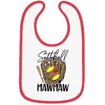 Discover Softball Mawmaw Leopard Game Day Softball Lover Bibs