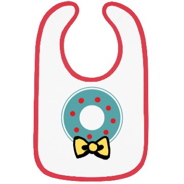 Discover Green and Red Holiday Christmas Wreath Bibs