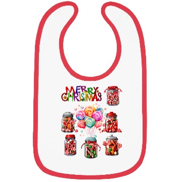 Discover Merry Christmas Sweet Candy Canes Bibs