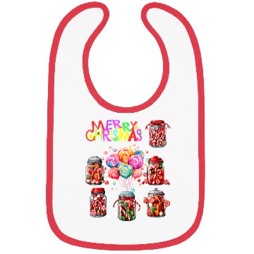Discover Merry Christmas Sweet Candy Canes Bibs