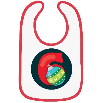 Discover Number 6 Christmas Balls Age Six Bibs