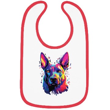 Discover Watercolor Colorful Belgian Shepherd Bibs
