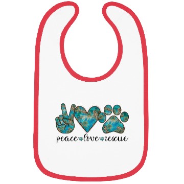 Discover Peace Love Rescue Dog Bibs