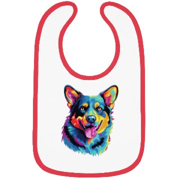 Discover Watercolor Colorful Australian Cattle Dog Bibs