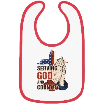 Discover Serving God And Country US Flag Cross Patriotic Ch Bibs