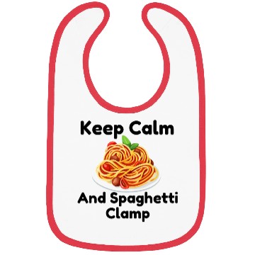 Discover Keep Calm And Spaghetti Clamp Bibs