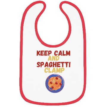 Discover Keep Calm And Spaghetti Clamp Bibs
