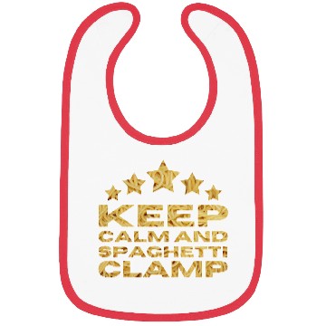 Discover Keep Calm And Spaghetti Clamp Bibs