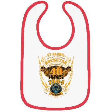 Discover 40th birthday 1984 Rock'n Roll forever gift Bibs