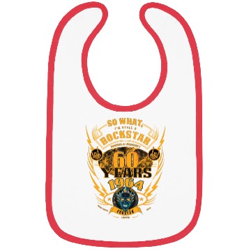 Discover 60th Birthday 1964 Rock'n Roll Forever Gift Bibs