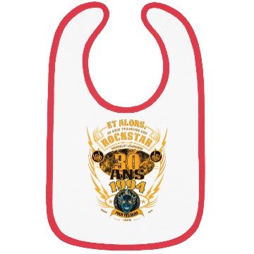 Discover 30th Birthday 1994 Rock'n Roll Forever Gift Bibs