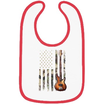 Discover bass guitar american flag, funny bass player Bibs