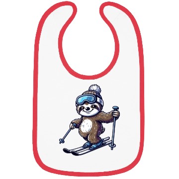 Discover Relaxed Sloth Skier – Winter Fun on the Slopes Bibs