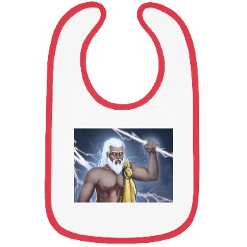 Discover A Titan holding a lightning bolt Bibs